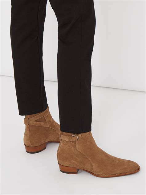 men ysl boots suede|saint laurent men's boots.